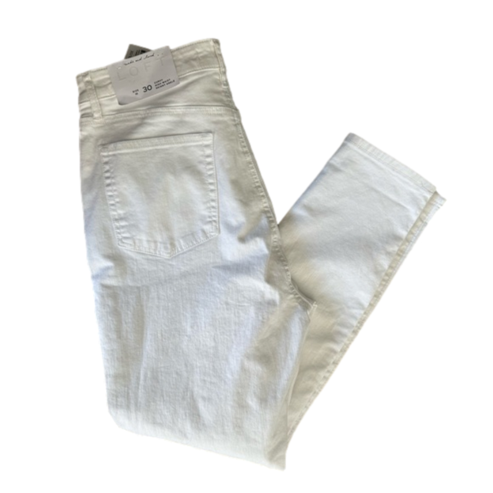 NWT Loft Curvy High Rise Skinny White Jeans - Sz 10 - sold out style! - Picture 6 of 6